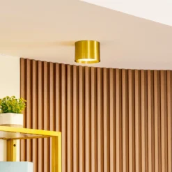 Foco LED Lindby Nivoria, Ø 12 cm, dorado, metal