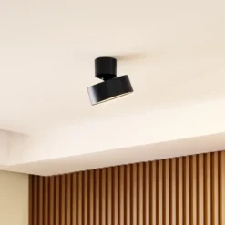 Foco LED Lindby Nivoria, Ø 14 cm, negro, orientable