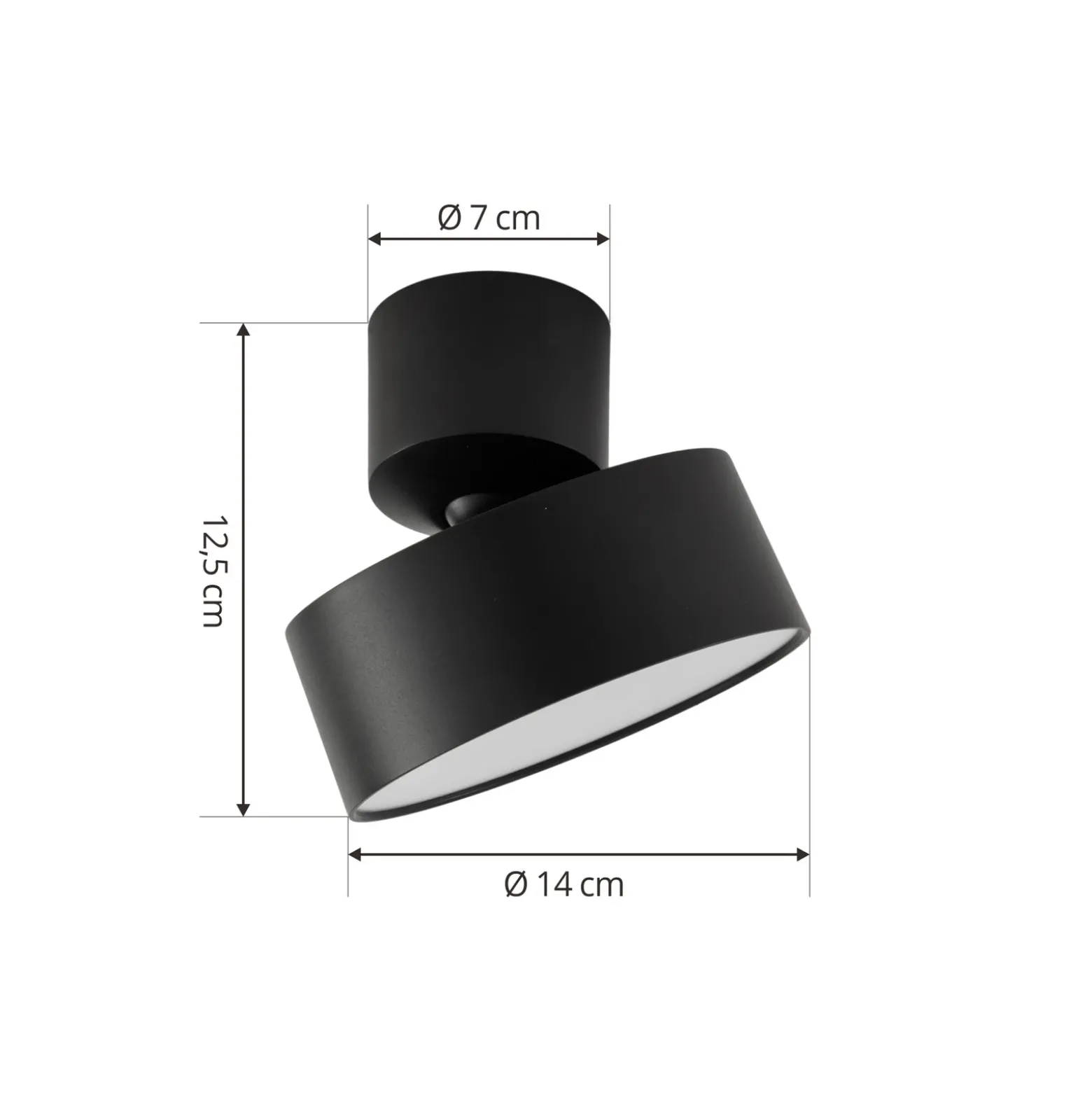 Foco LED Lindby Nivoria, Ø 14 cm, negro, orientable
