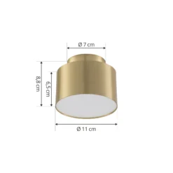 Foco LED Lindby Nivoria, 11 x 9 cm, dorado, metal