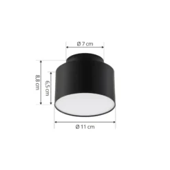 Foco LED Lindby Nivoria, 11 x 9 cm, negro, metal