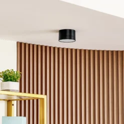 Foco LED Lindby Nivoria, 11 x 7 cm, negro, metal