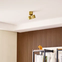 Foco LED Nivoria de Lindby, Ø 14 cm, color dorado, orientable
