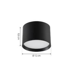 Foco LED Nivoria de Lindby, Ø 12 cm, 15 W, negro, metal