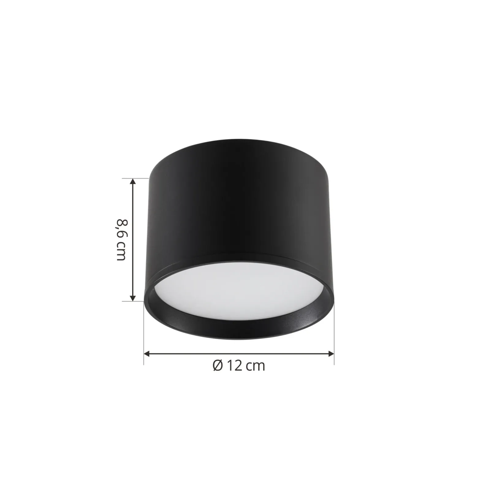 Foco LED Nivoria de Lindby, Ø 12 cm, 15 W, negro, metal