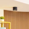 Foco LED Nivoria de Lindby, Ø 12 cm, 15 W, negro, metal