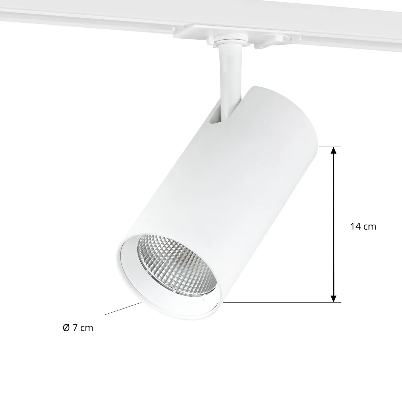 Foco LED para rieles Lindby Linaro, blanco, Ø 7 cm, aluminio, CCT