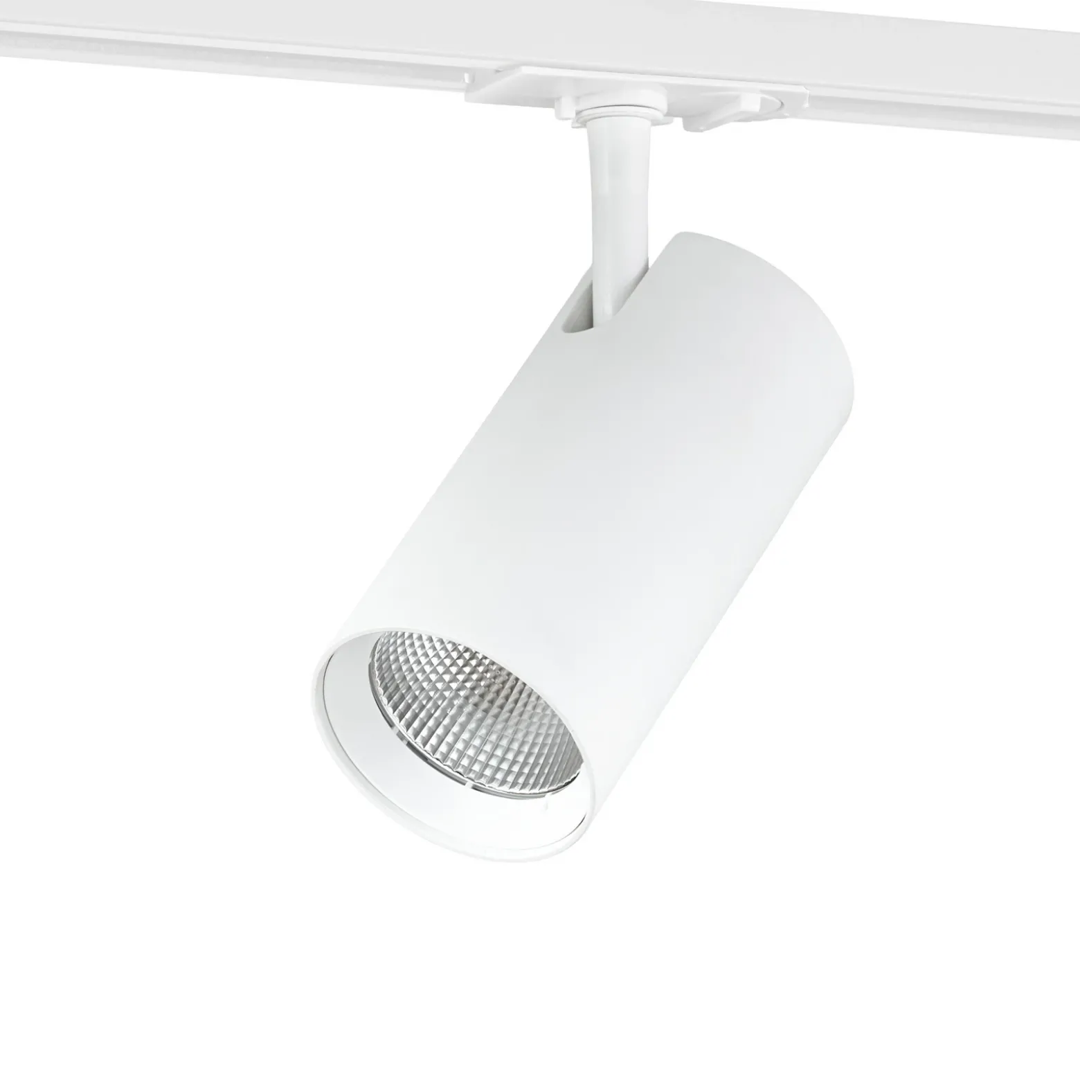 Foco LED para rieles Lindby Linaro, blanco, Ø 7 cm, aluminio, CCT