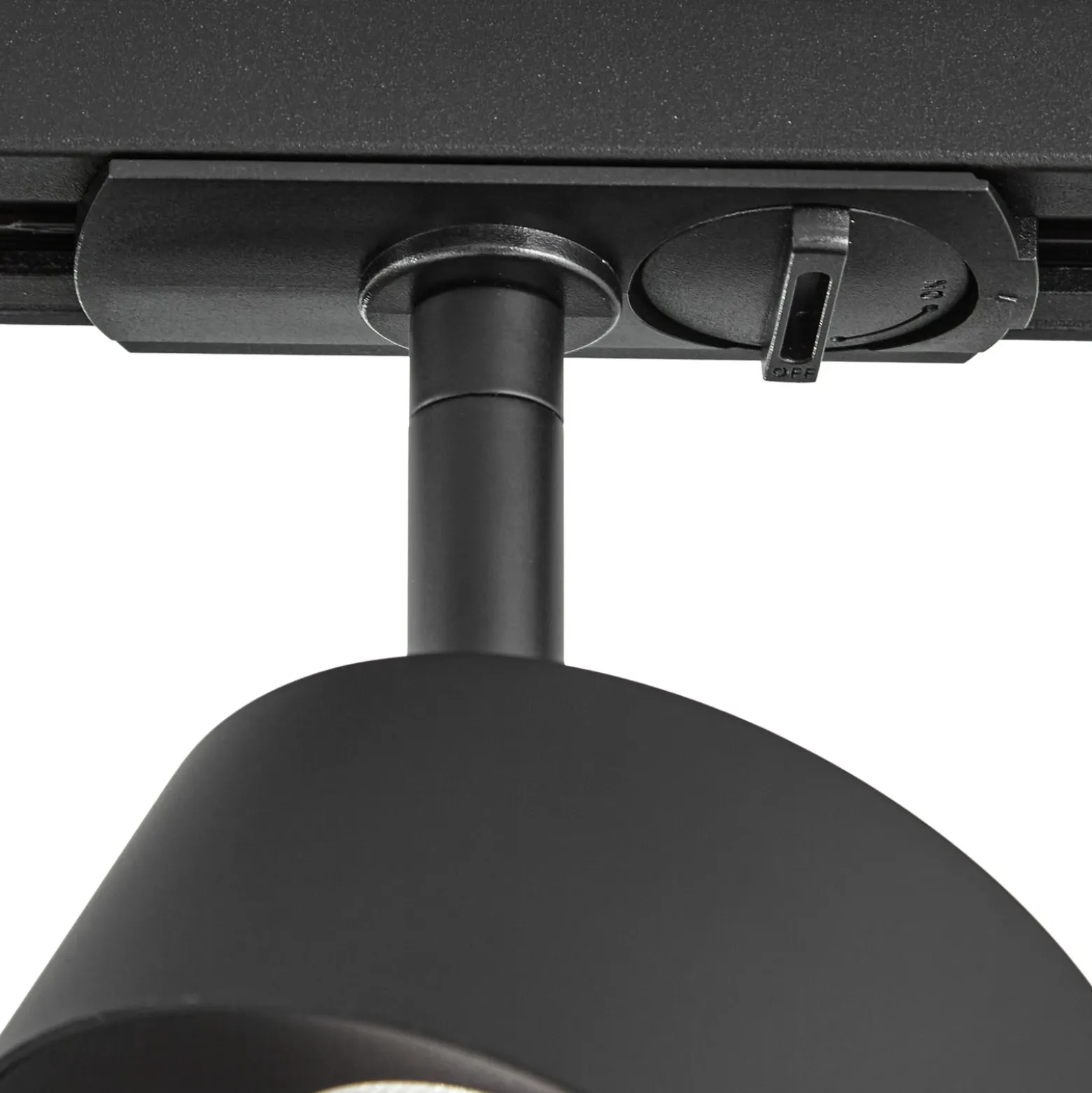 Foco LED para rieles Lindby Linaro, negro, Ø 9,5 cm, 3000 K