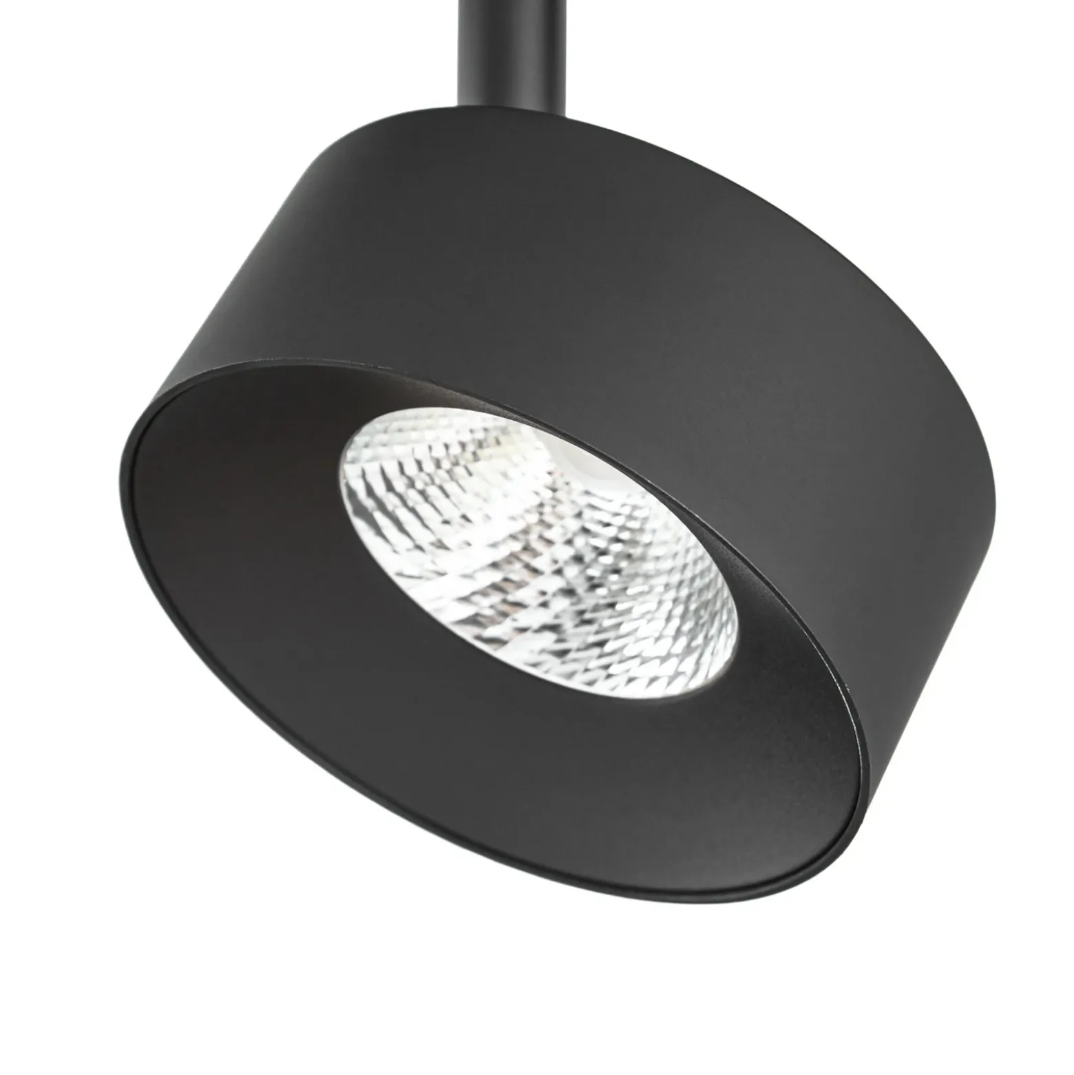 Foco LED para rieles Lindby Linaro, negro, Ø 9,5 cm, 3000 K