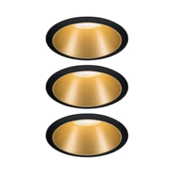 Foco LED Paulmann Cole, dorado-negro, juego de 3