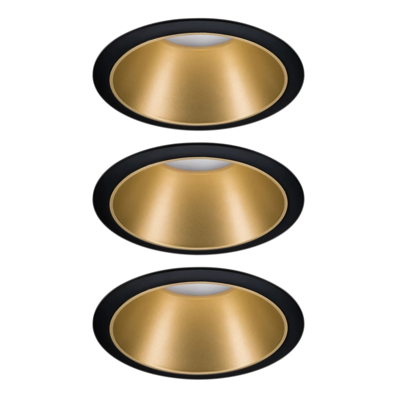 Foco LED Paulmann Cole, dorado-negro, juego de 3