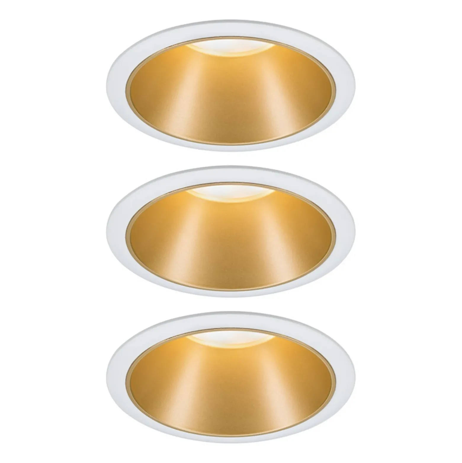 Foco LED Paulmann Cole, dorado-blanco, juego de 3