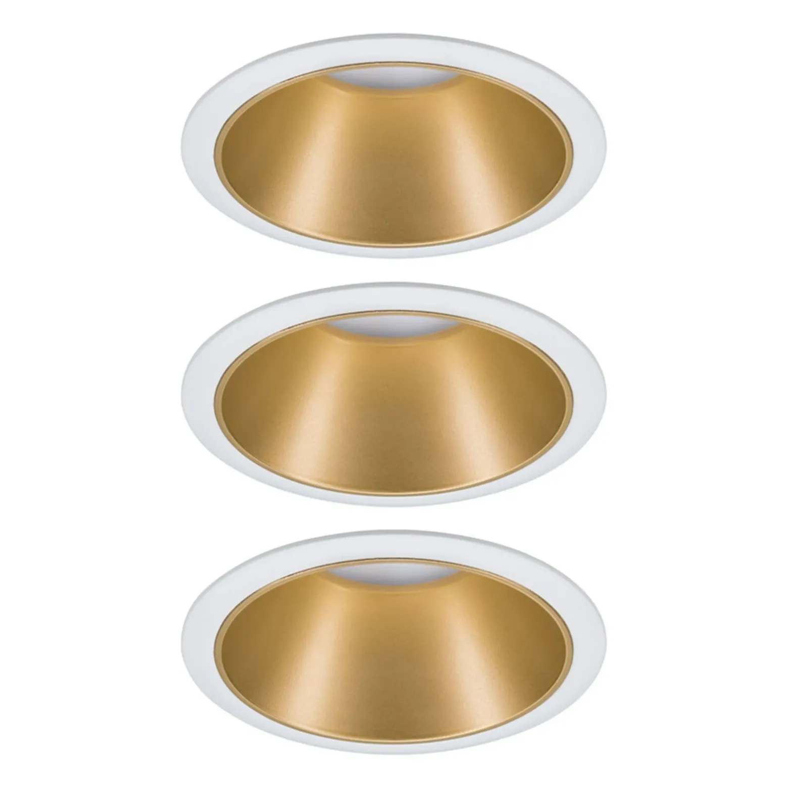 Foco LED Paulmann Cole, dorado-blanco, juego de 3