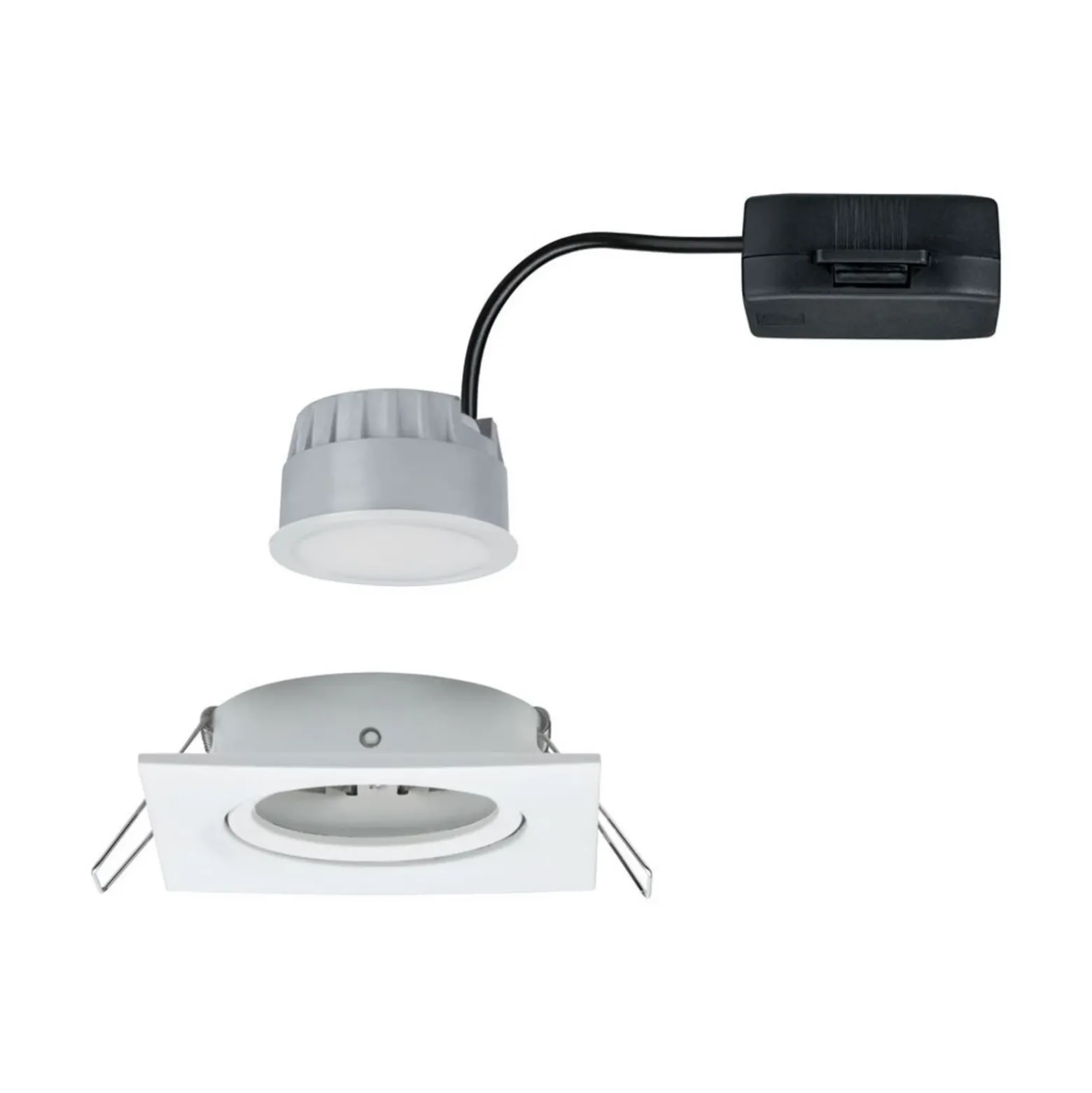 Foco LED Paulmann Nova Coin, angular, atenuable, blanco mate, 2700 K