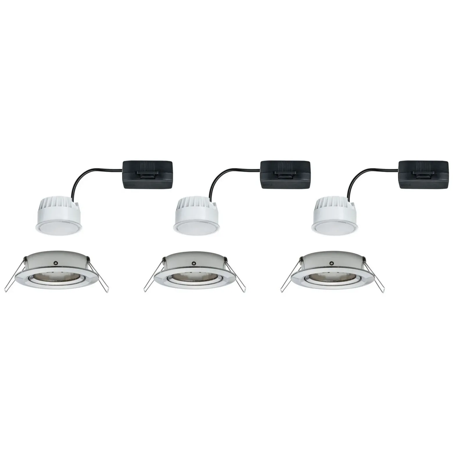Foco LED Paulmann Nova Coin, juego de 3 unidades, de hierro, orientable, 2700 K
