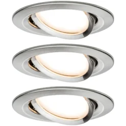 Foco LED Paulmann Nova Coin, juego de 3 unidades, de hierro, orientable, 2700 K
