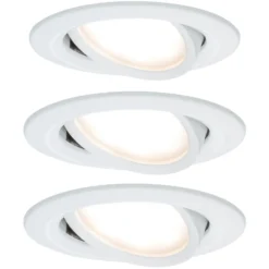 Foco LED Paulmann Nova Coin, juego de 3, aluminio, orientable, 2700 K