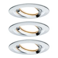 Foco LED Paulmann Nova Plus Coin, juego de 3 unidades, redondo, cromado, 2700