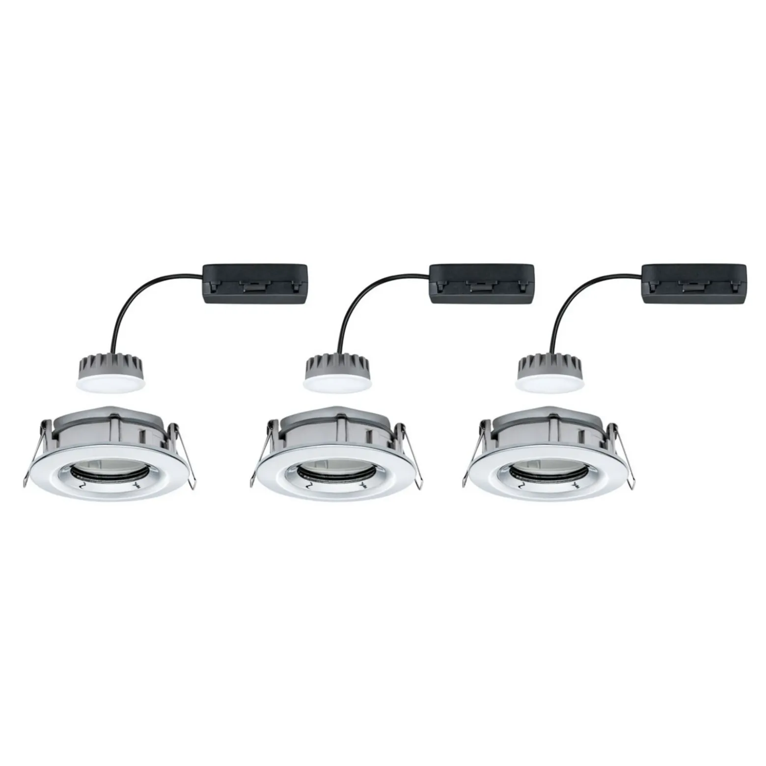 Foco LED Paulmann Nova Plus Coin, juego de 3 unidades, redondo, cromado, 2700