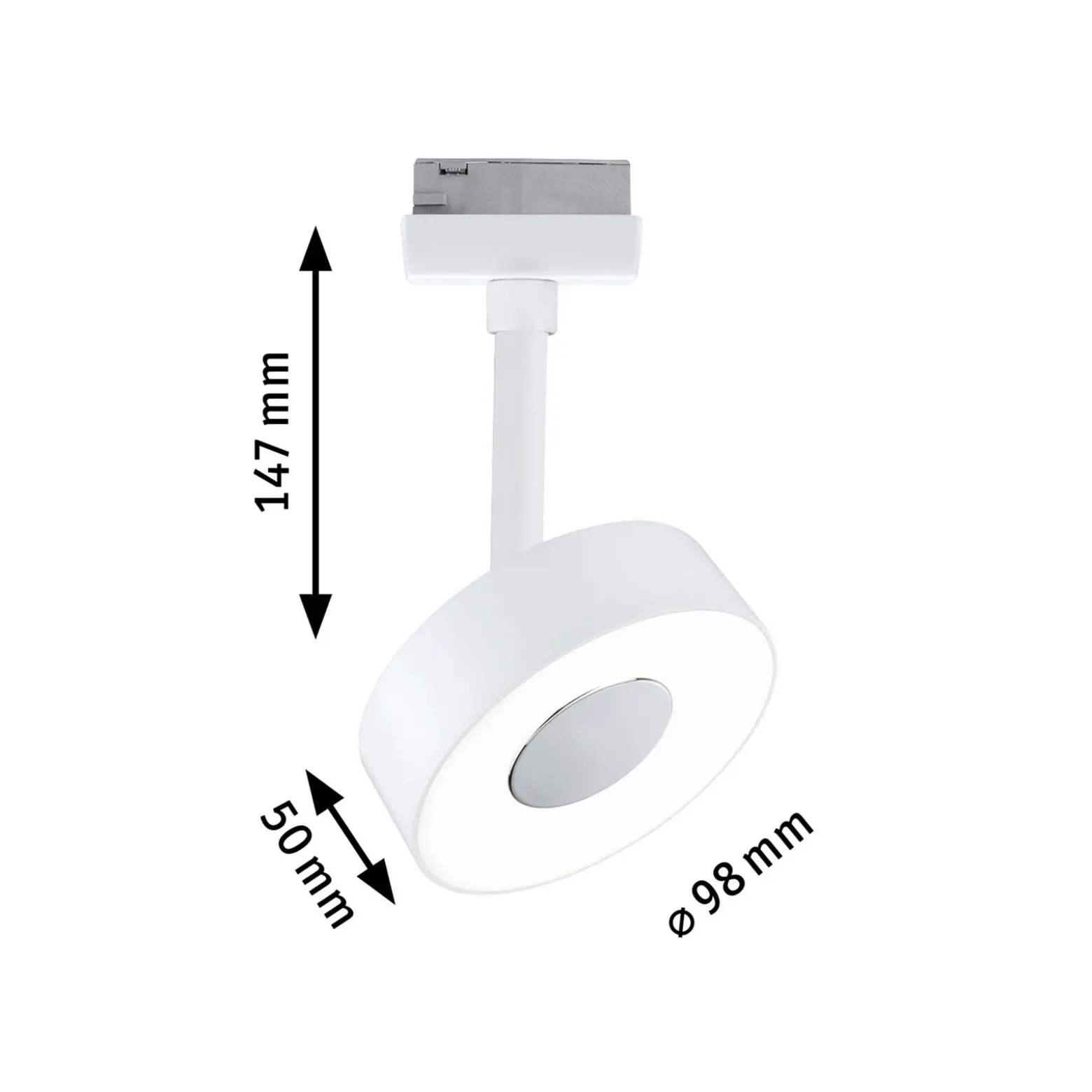 Foco LED Paulmann URail Circle, atenuable, 4000 K, blanco señal