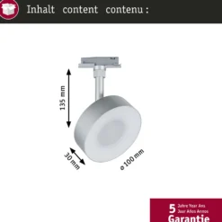 Foco LED Paulmann URail Circle, cromo mate, atenuable en 3 niveles, CCT