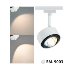 Foco LED Paulman URail Aldan, blanco señal, White Switch