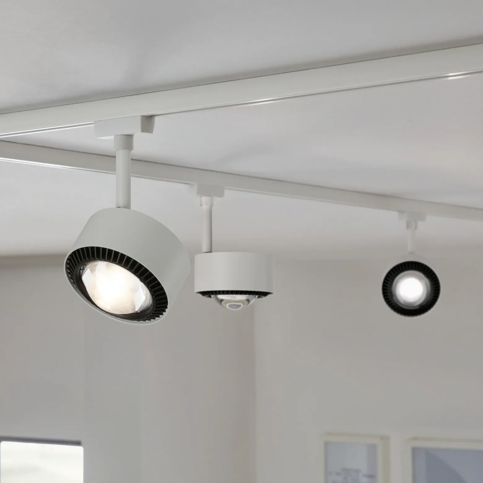 Foco LED Paulman URail Aldan, blanco señal, White Switch