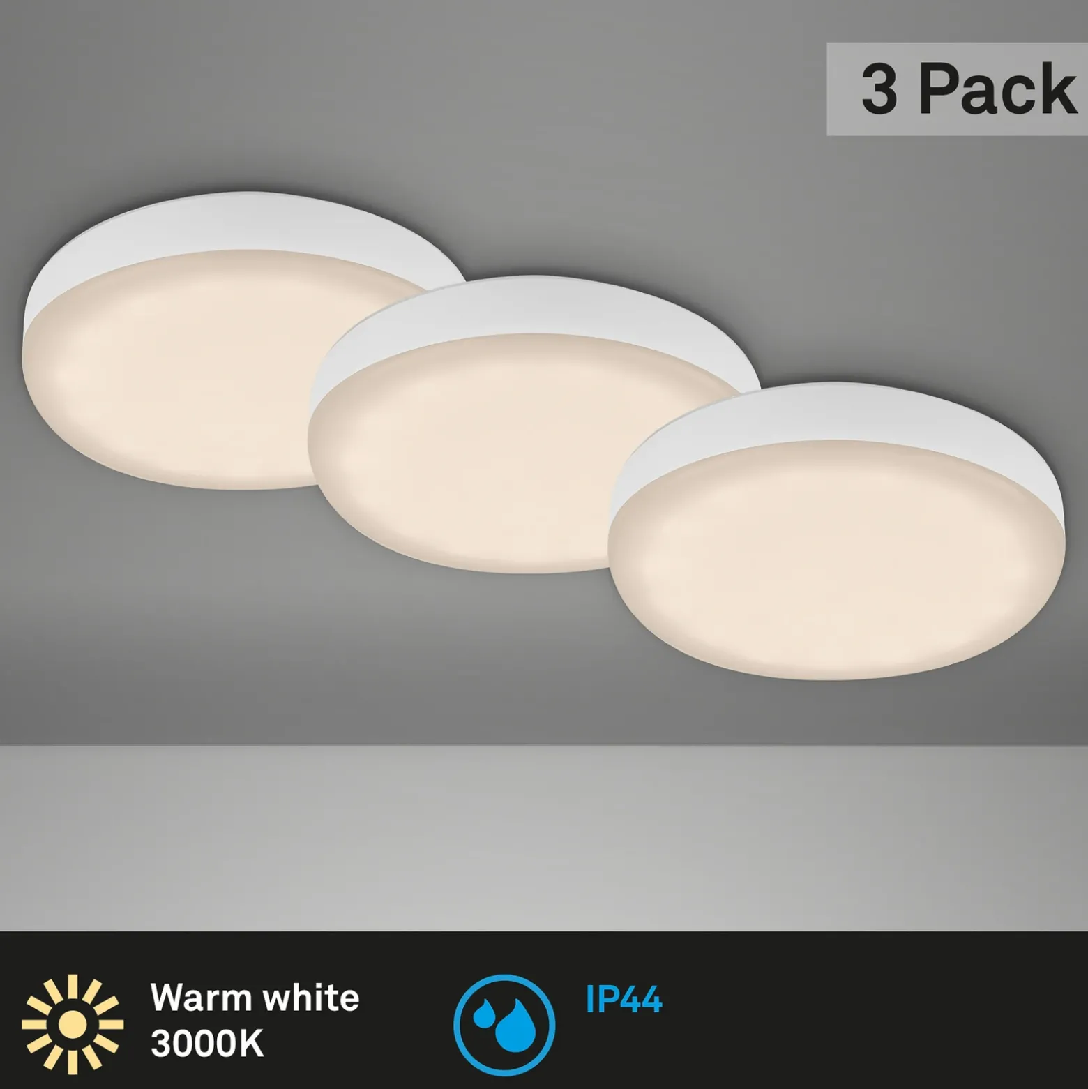 Foco LED Plat, blanco, 3 ud, 3.000K
