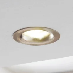 Foco LED Saliceto redondo rígido 2.700K níquel