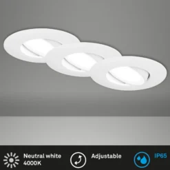 Foco LED 7597 3 ud IP65 4.000 K blanco