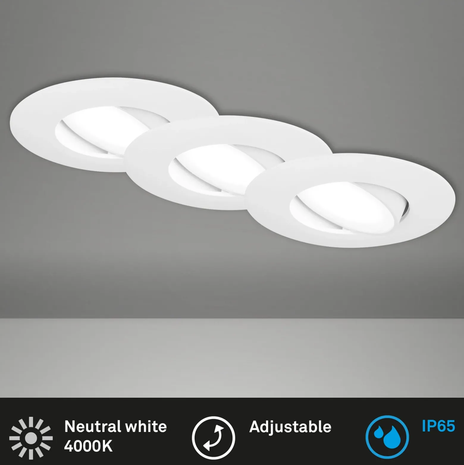 Foco LED 7597 3 ud IP65 4.000 K blanco