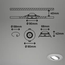 Foco LED 7597 3 ud IP65 4.000 K cromo mate