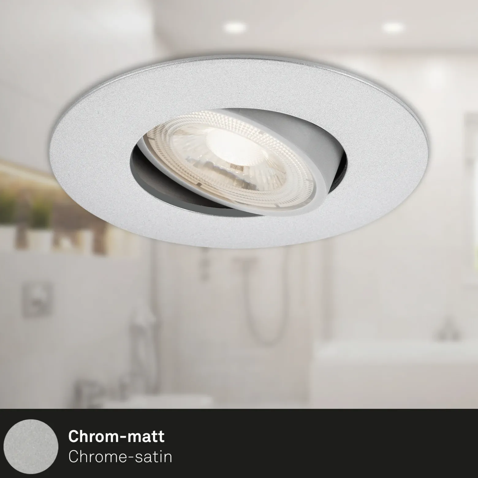 Foco LED 7602 3 ud IP65 3.000 K cromo mate