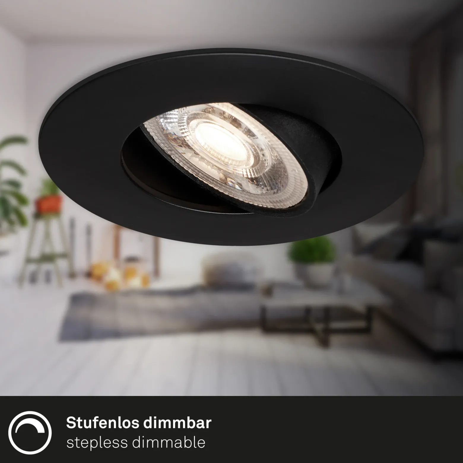 Foco LED 7602 3 ud IP65 3.000 K negro