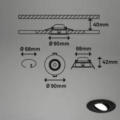 Foco LED 7597 3 ud IP65 4.000 K negro