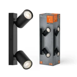 Foco LEDVANCE Octagon, atenuable, 2 luces, negro