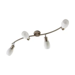Foco Lindby Arda, 70 cm, 4 luces, níquel, cristal, E14