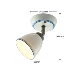 Foco Lindby Eneas, altura 16 cm, blanco, 1 luz, cerámica