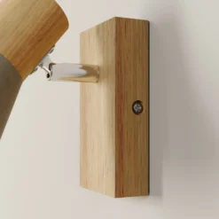 Foco Lindby Filiz, 12 cm de altura, madera, hormigón, E14