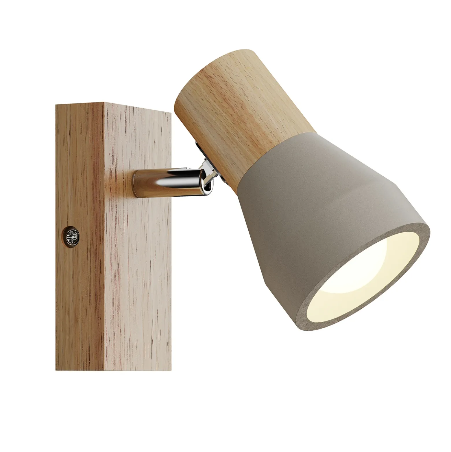 Foco Lindby Filiz, 12 cm de altura, madera, hormigón, E14