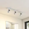 Foco Lindby Kardo, 3 luces, blanco, metal, IP44