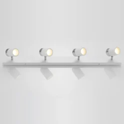 Foco Lindby Kardo, 4 luces, blanco, metal, IP44