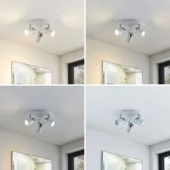 Foco Lindby Kardo, redondo, 3 luces, blanco, metal, IP44