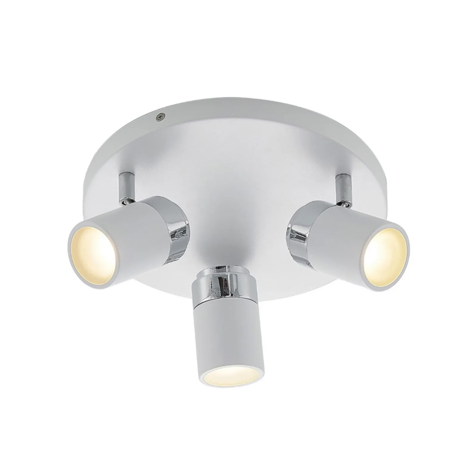 Foco Lindby Kardo, redondo, 3 luces, blanco, metal, IP44
