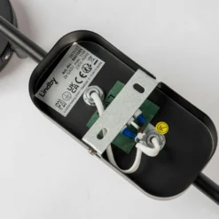 Foco Lindby Neros, negro, 2 luces, 31,5 cm, CCT, hierro