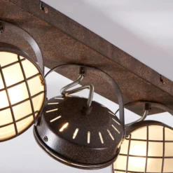 Foco Lindby Tamin, 48 cm, color óxido, 3 luces, cristal