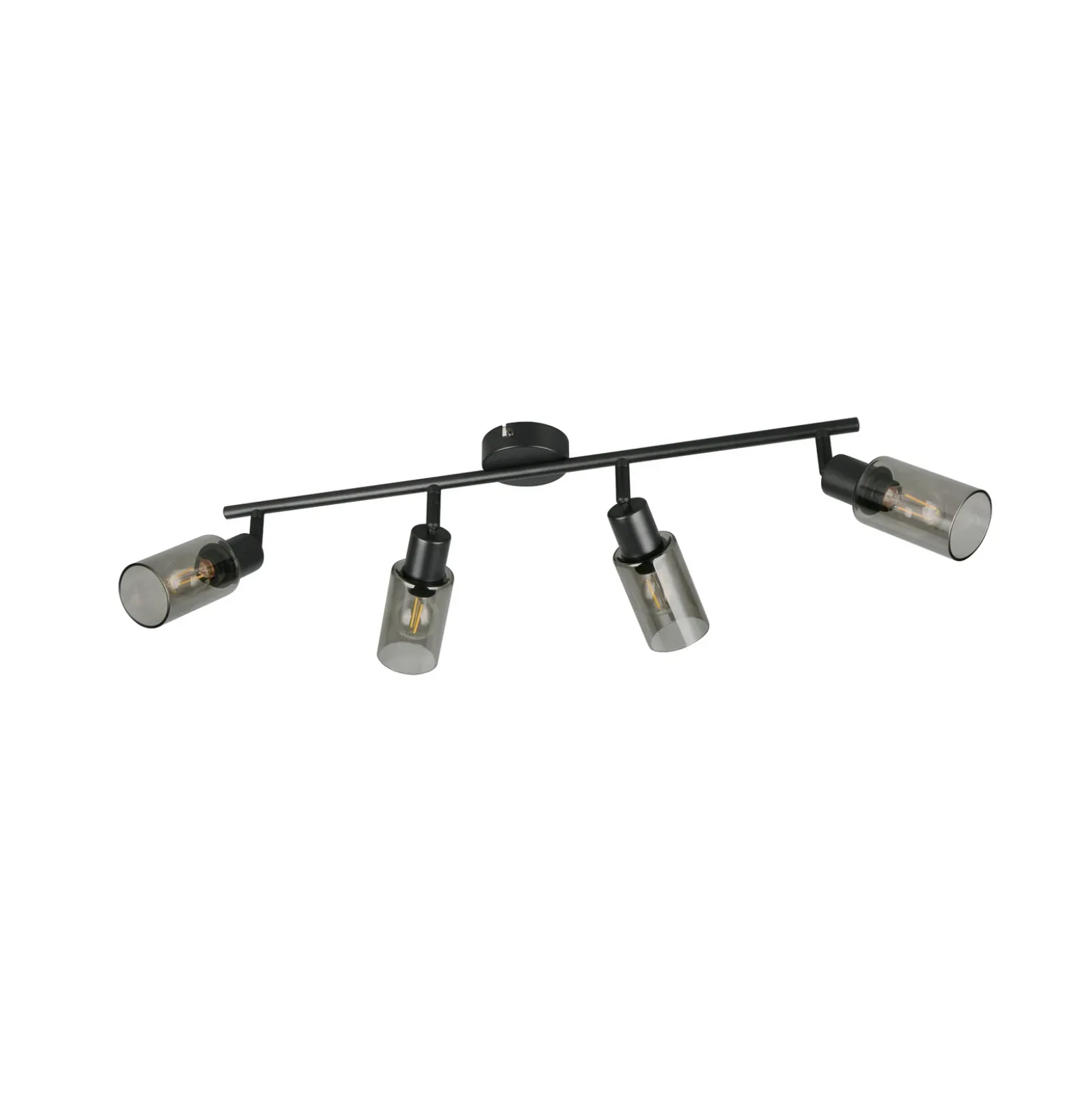 Foco Mars, longitud 82 cm, negro mate, 4 luces, metal E14
