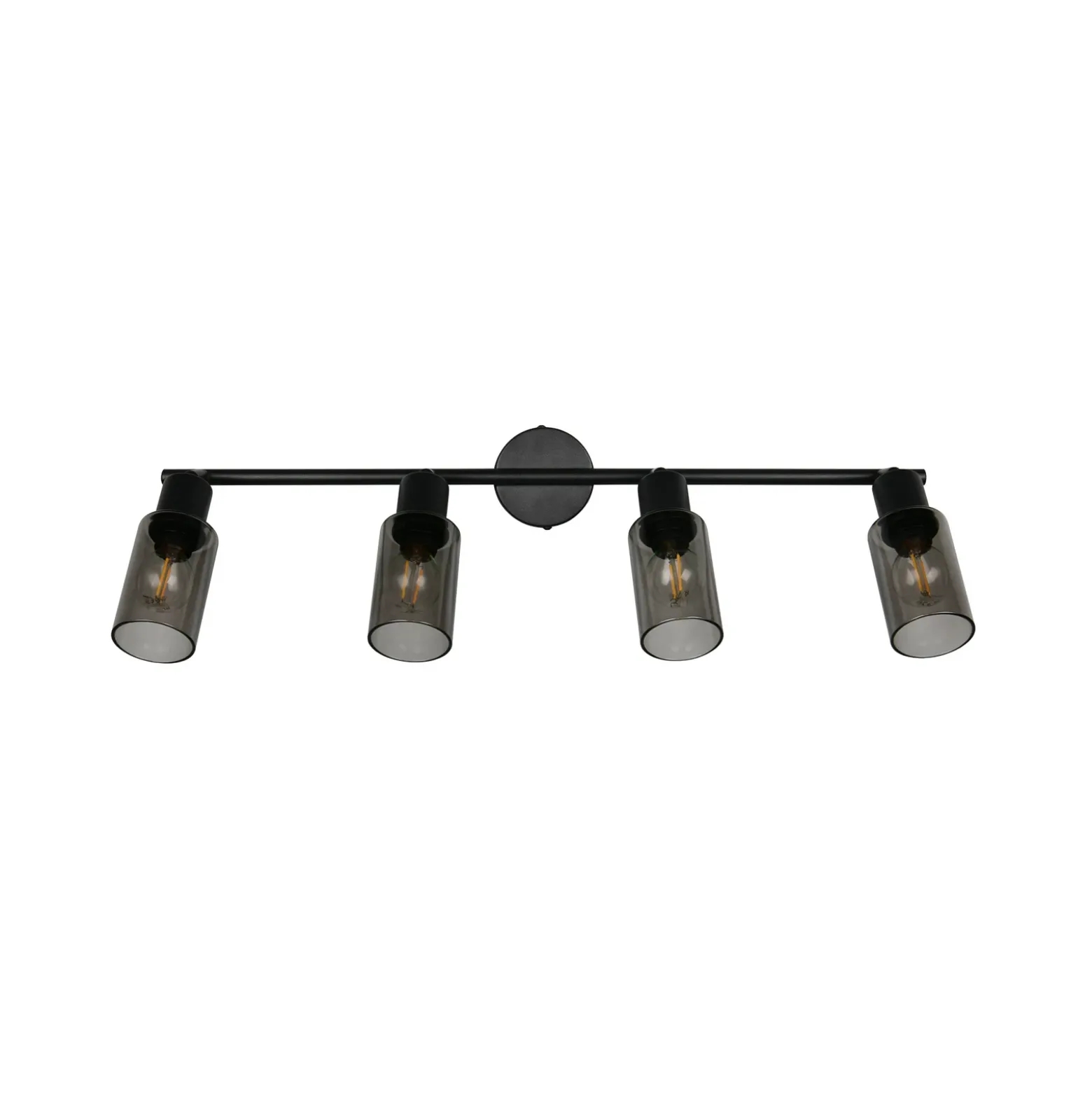Foco Mars, longitud 82 cm, negro mate, 4 luces, metal E14