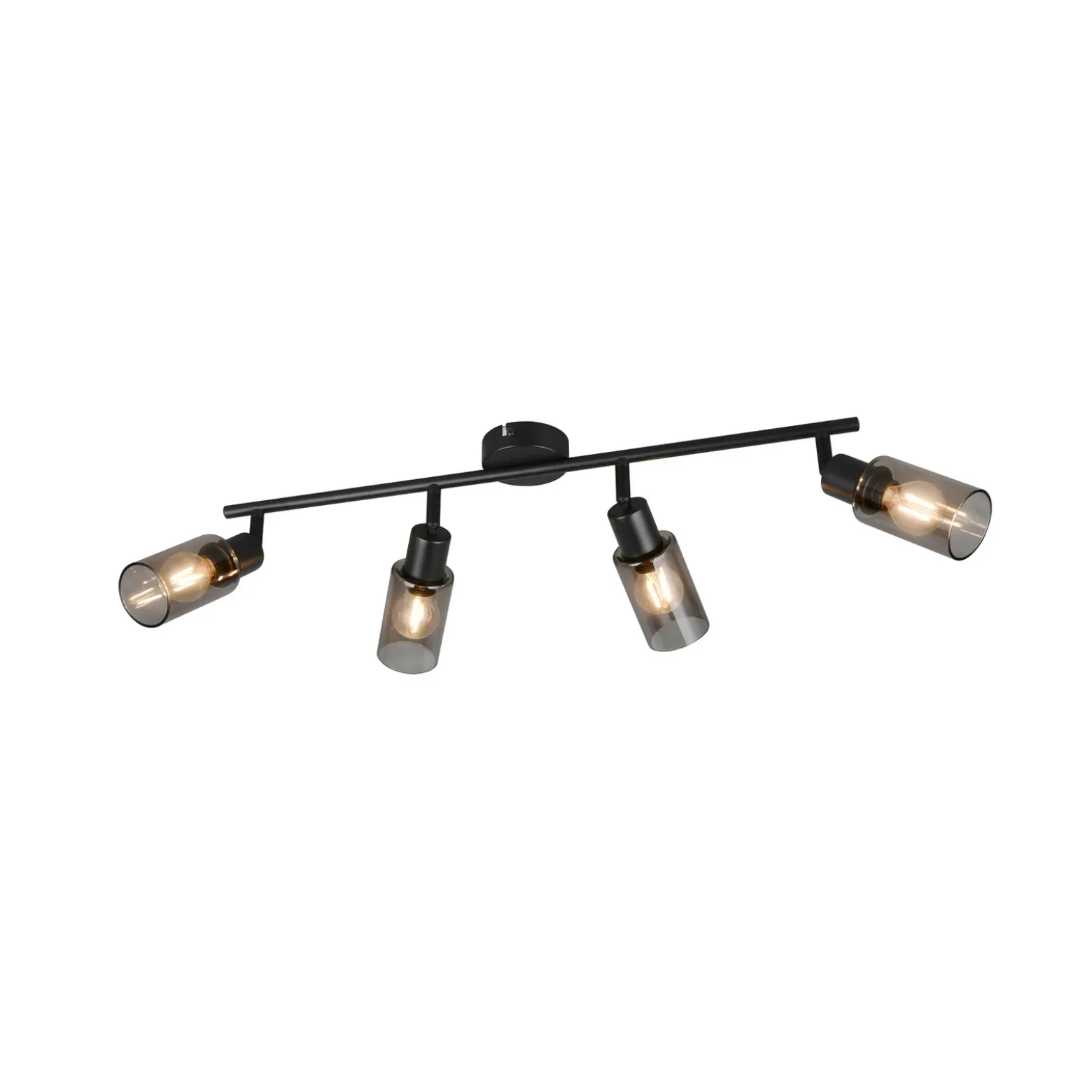 Foco Mars, longitud 82 cm, negro mate, 4 luces, metal E14